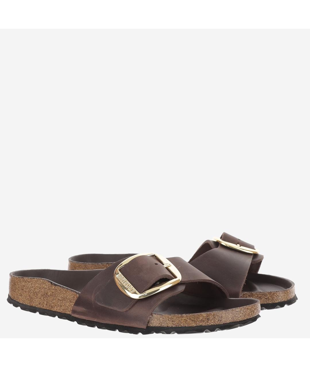 BIRKENSTOCK Коричневые кожаные сандалии, фото 3