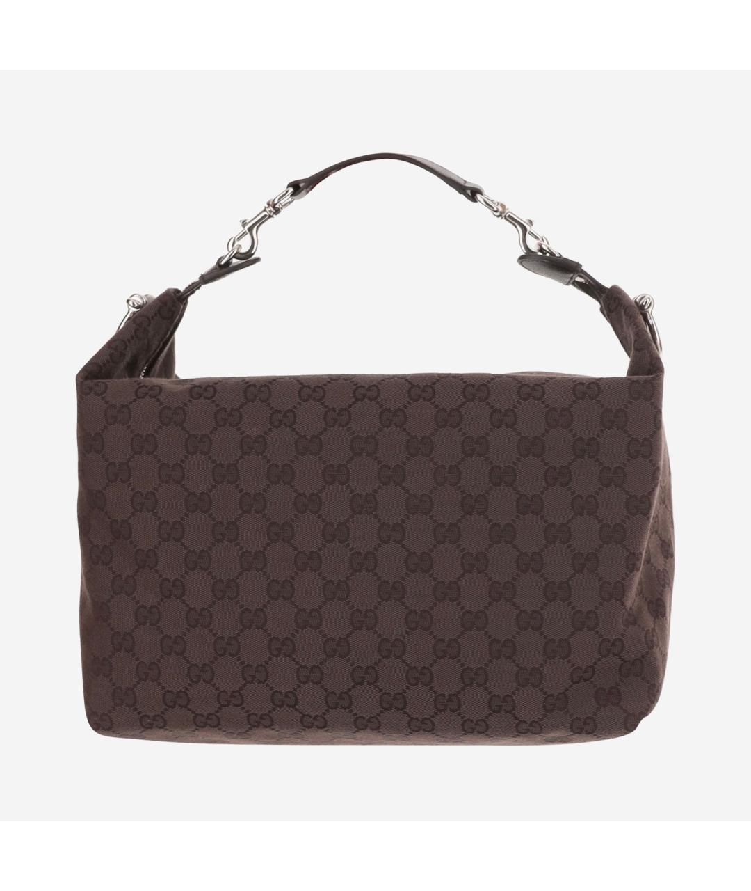 GUCCI Коричневая хлопковая сумка с короткими ручками, фото 3