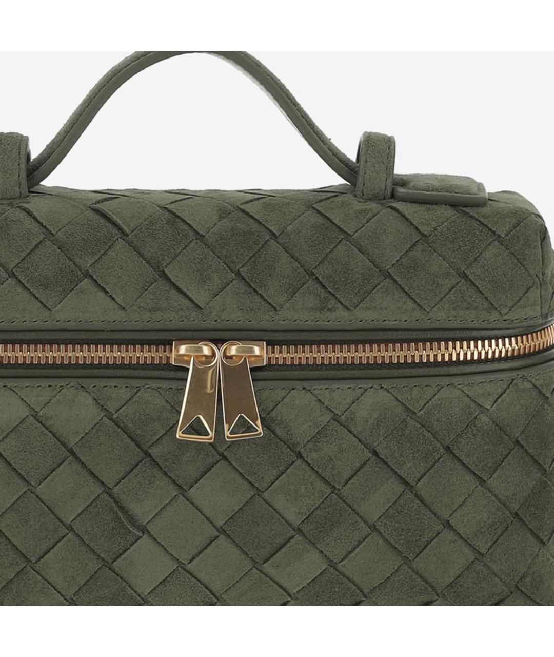 BOTTEGA VENETA Зеленая кожаная сумка с короткими ручками, фото 5