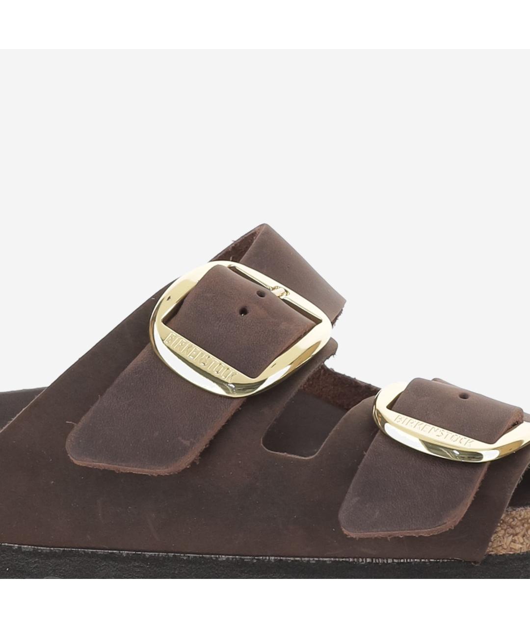 BIRKENSTOCK Коричневые кожаные шлепанцы, фото 5