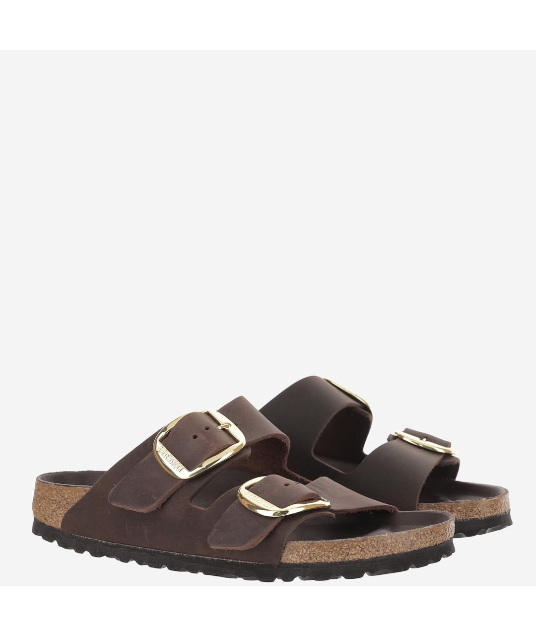BIRKENSTOCK Коричневые кожаные шлепанцы, фото 3