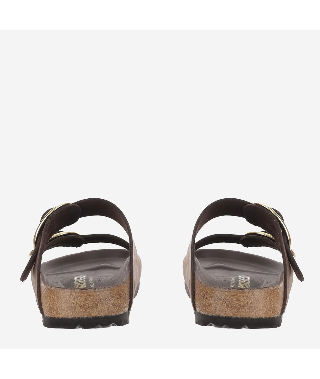 BIRKENSTOCK Коричневые кожаные шлепанцы, фото 4