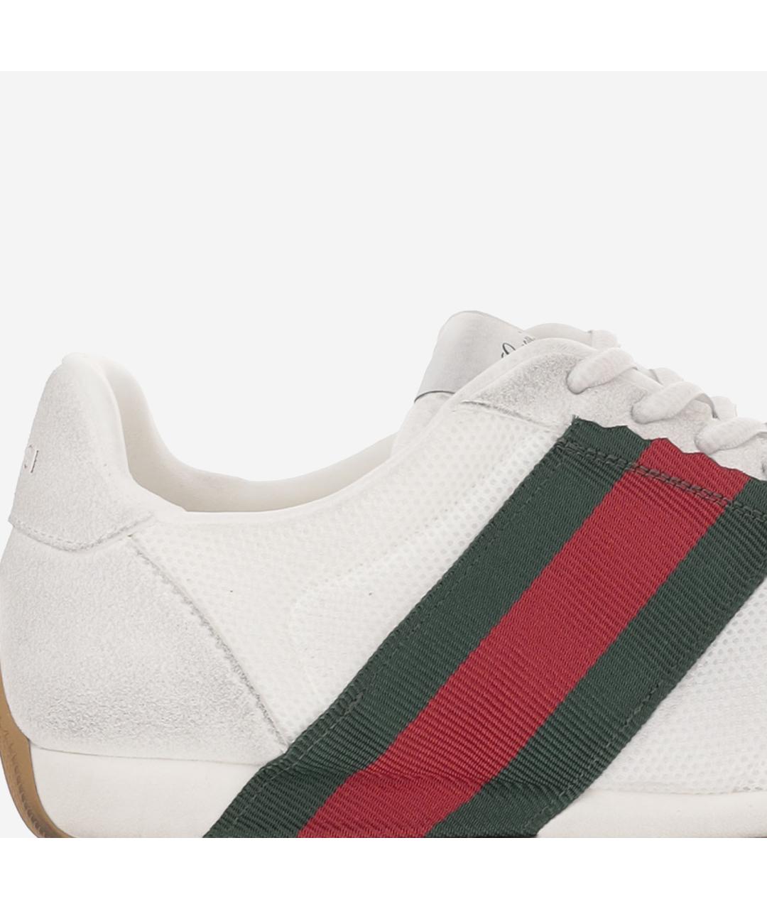 GUCCI Белые замшевые низкие кроссовки / кеды, фото 5