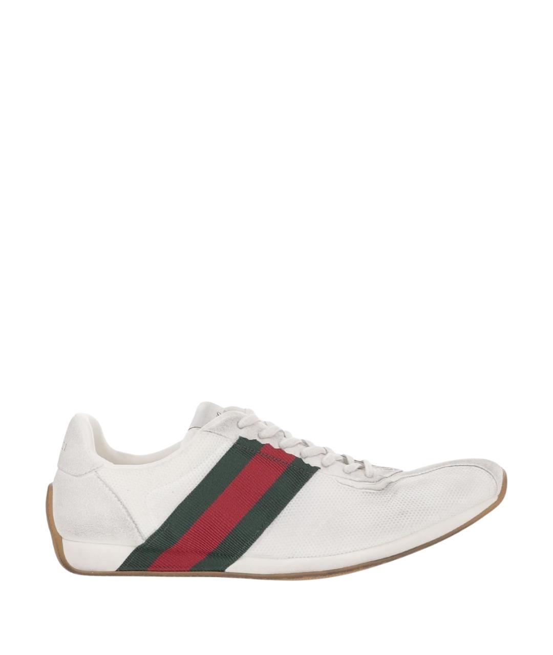 GUCCI Белые замшевые низкие кроссовки / кеды, фото 1