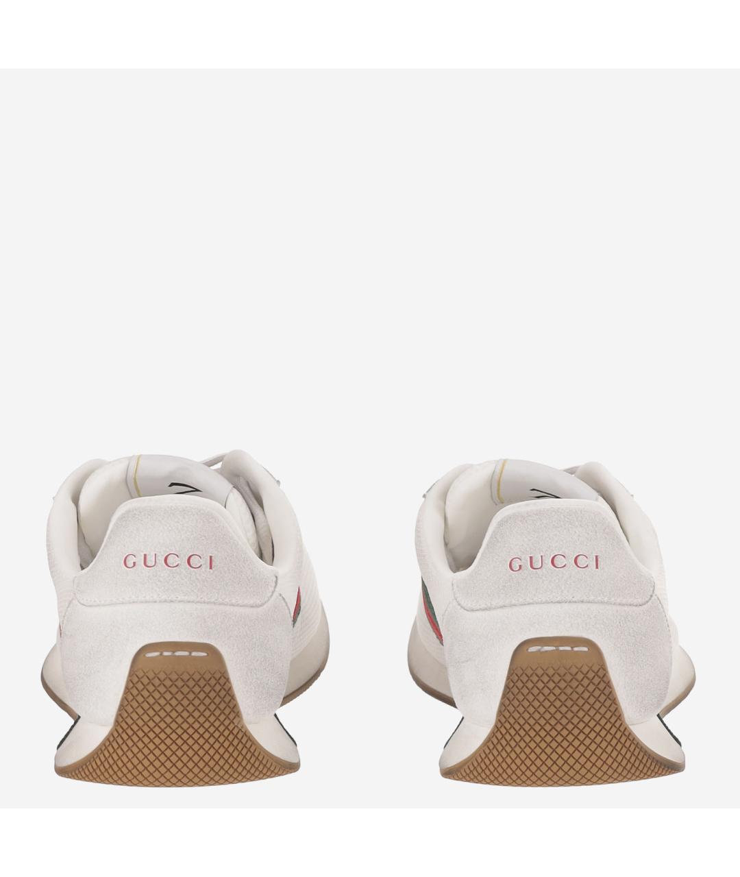 GUCCI Белые замшевые низкие кроссовки / кеды, фото 4
