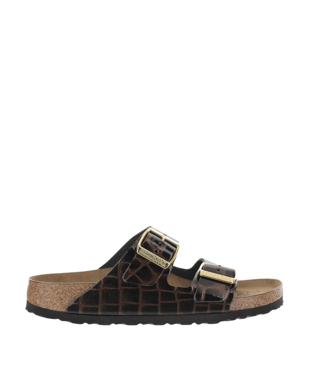 BIRKENSTOCK Коричневые кожаные сандалии, фото 1