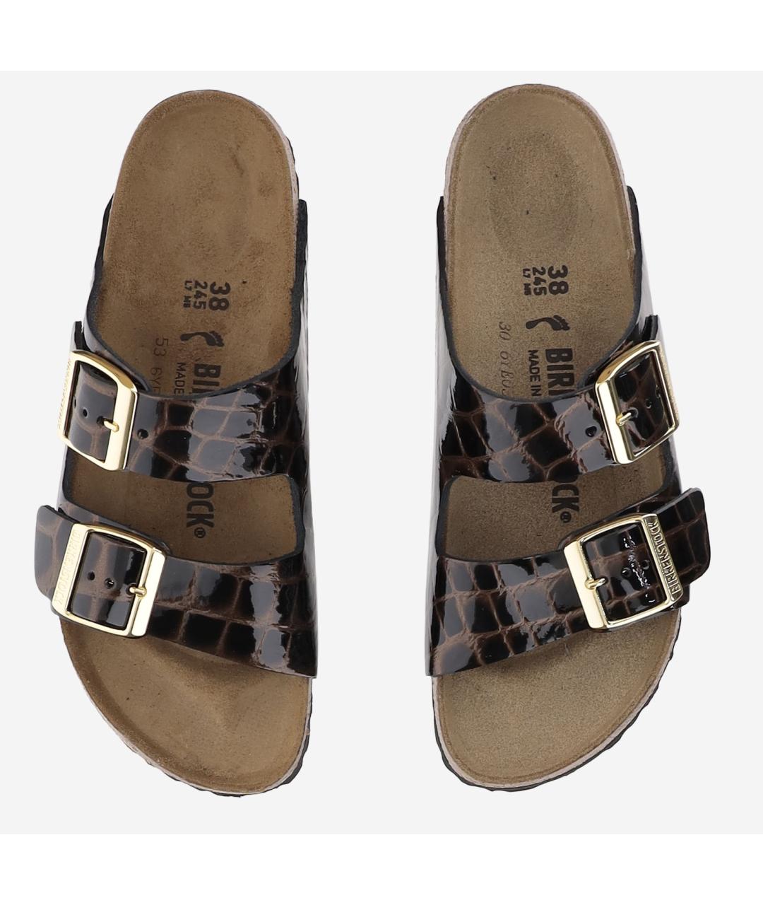 BIRKENSTOCK Коричневые кожаные сандалии, фото 2