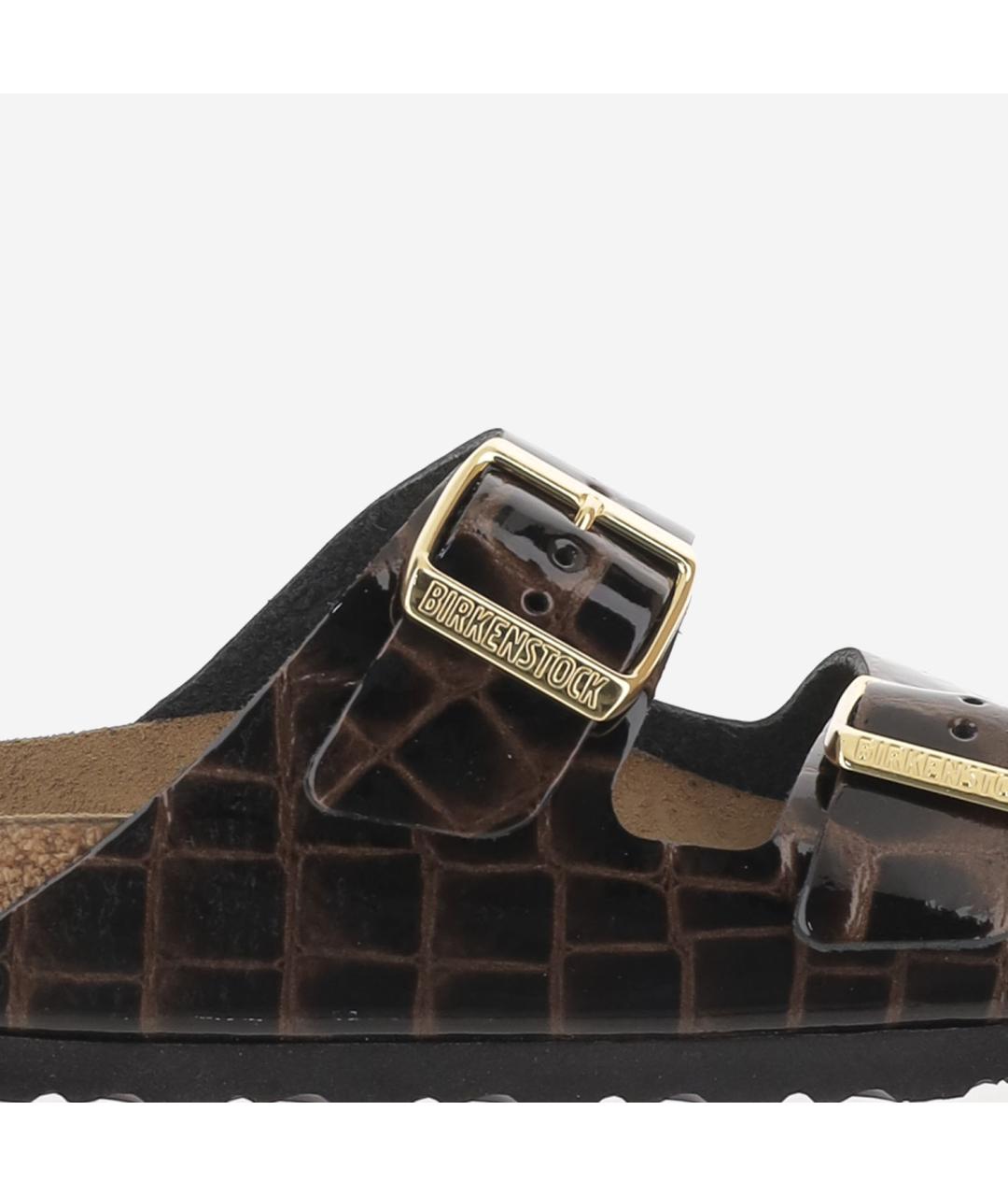 BIRKENSTOCK Коричневые кожаные сандалии, фото 5