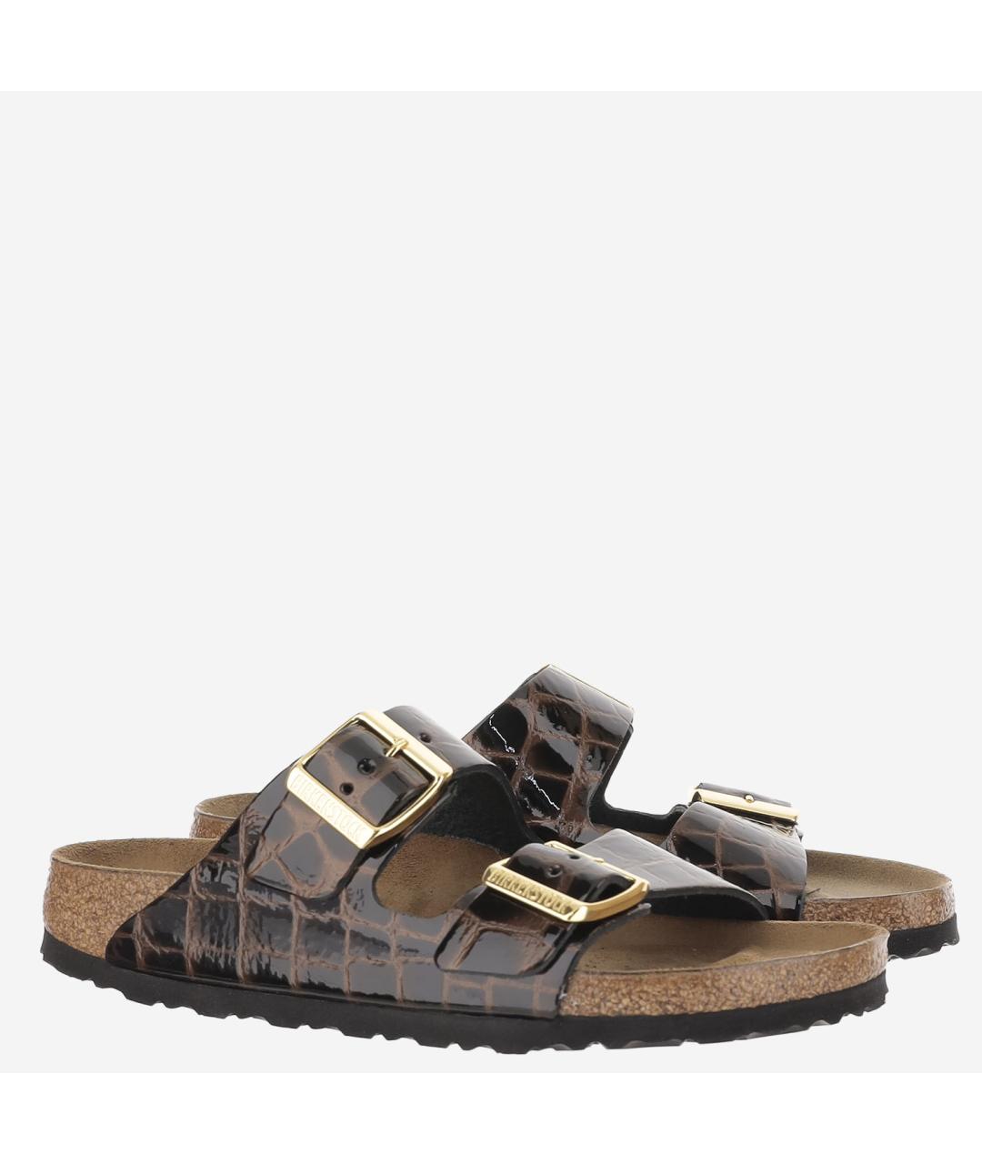 BIRKENSTOCK Коричневые кожаные сандалии, фото 3