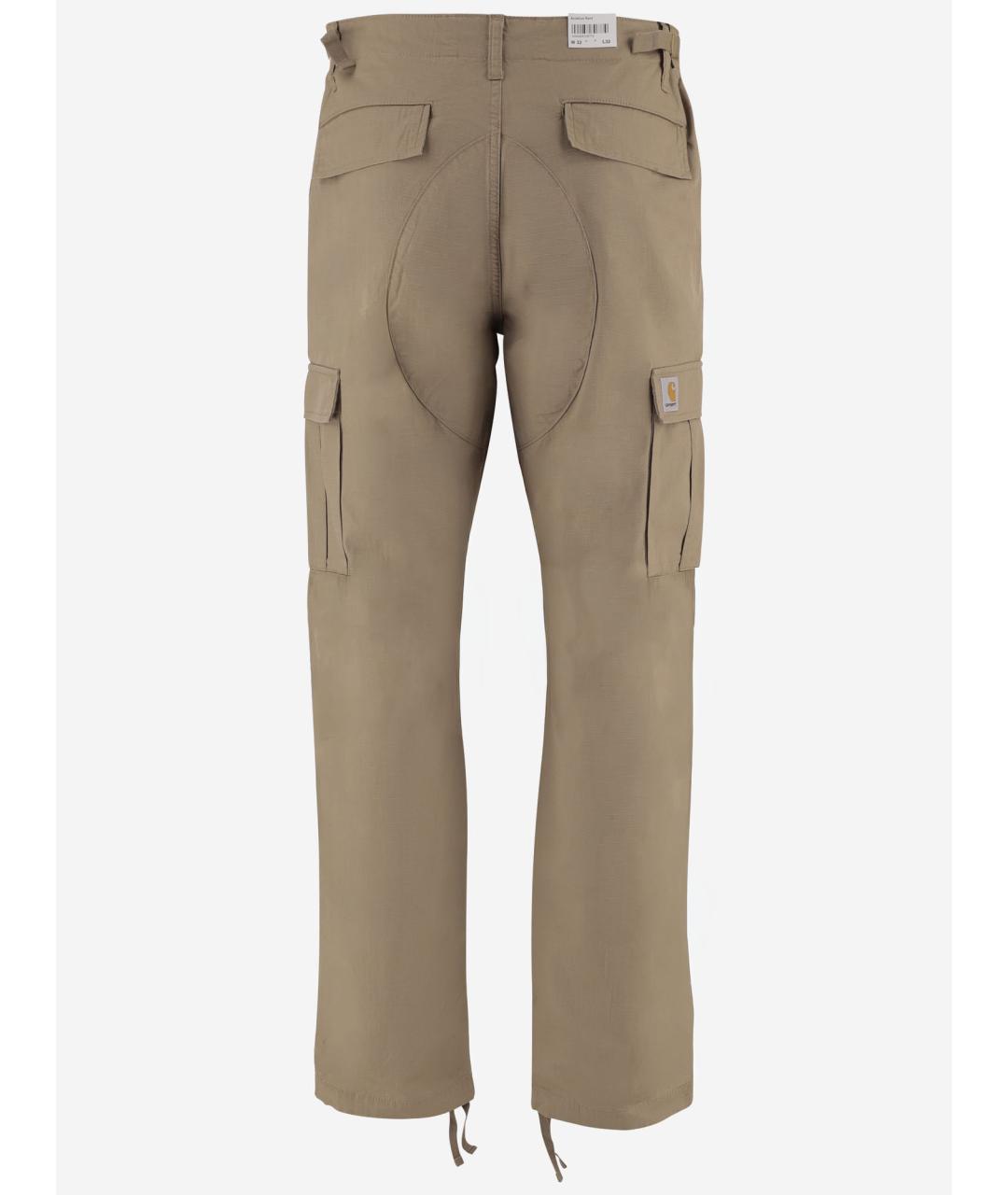 CARHARTT WIP Бежевые хлопковые повседневные брюки, фото 2