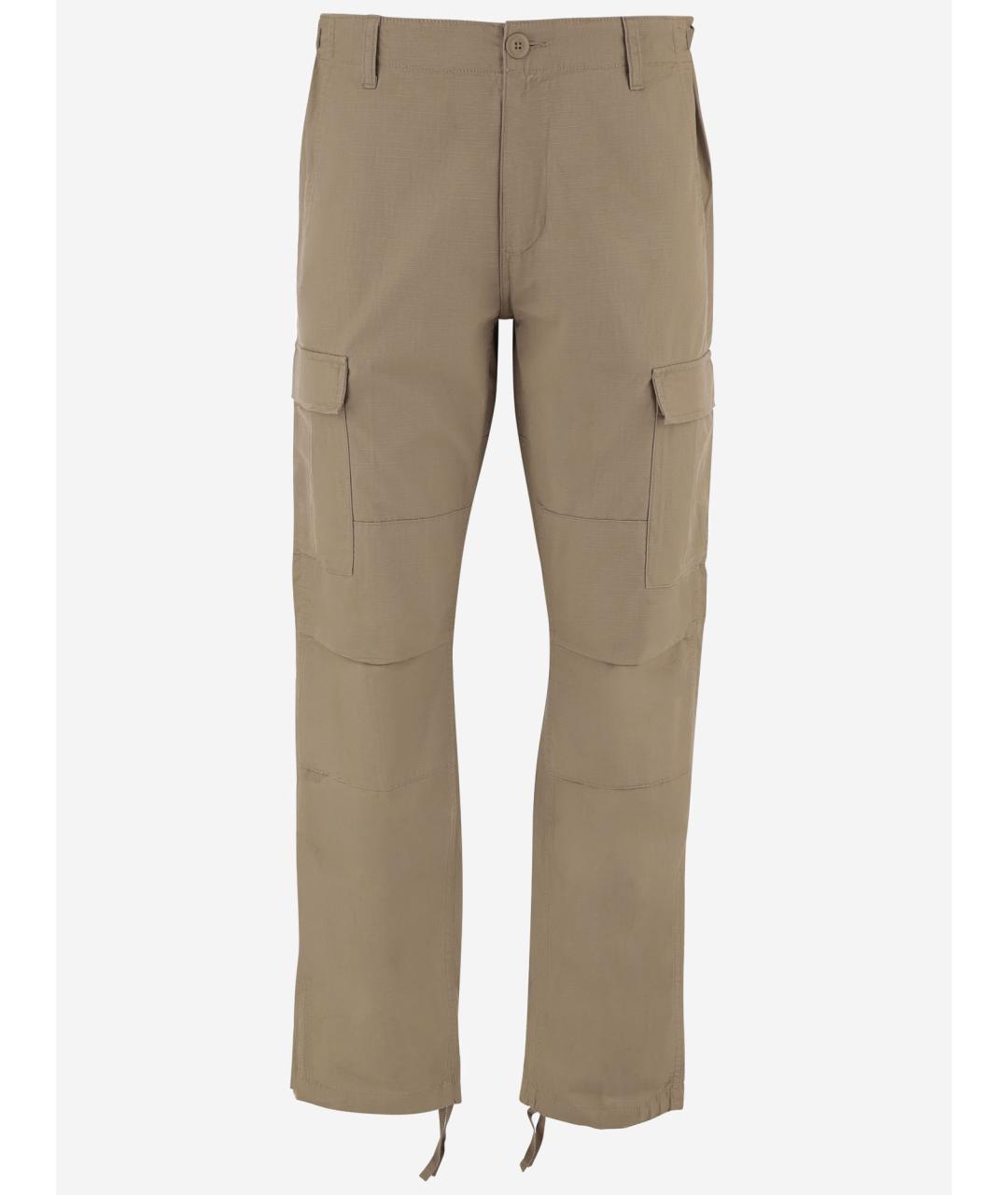 CARHARTT WIP Бежевые хлопковые повседневные брюки, фото 4