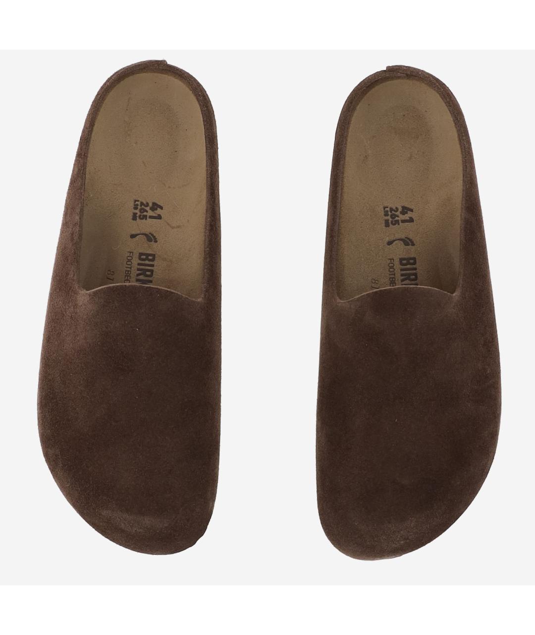 BIRKENSTOCK Коричневые замшевые мюли, фото 2