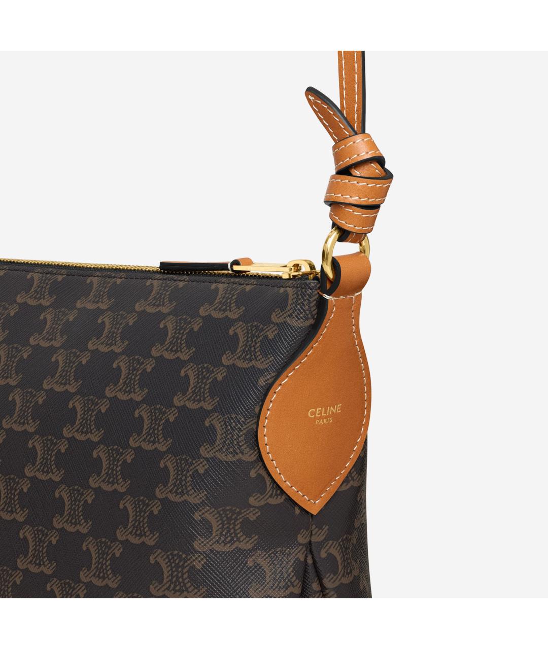 CELINE Коричневая хлопковая сумка через плечо, фото 4