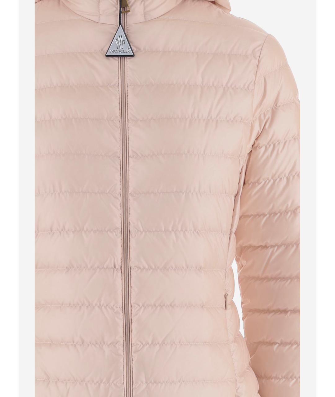 MONCLER Розовый нейлоновый пуховик, фото 3