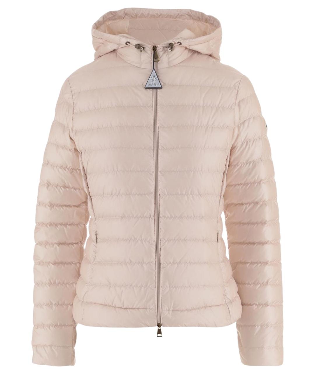 MONCLER Розовый нейлоновый пуховик, фото 1