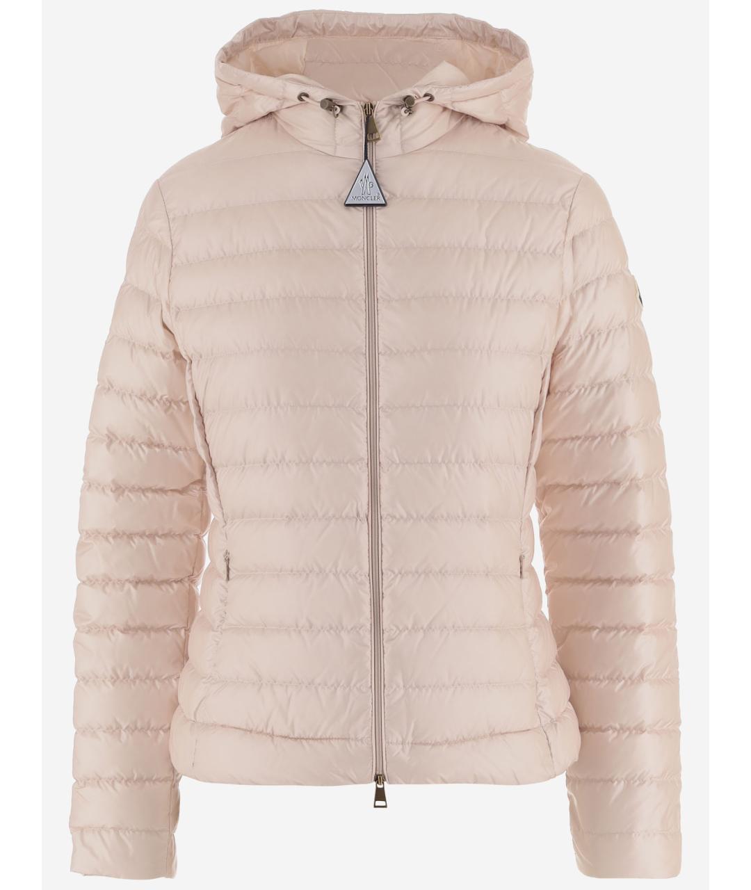 MONCLER Розовый нейлоновый пуховик, фото 4