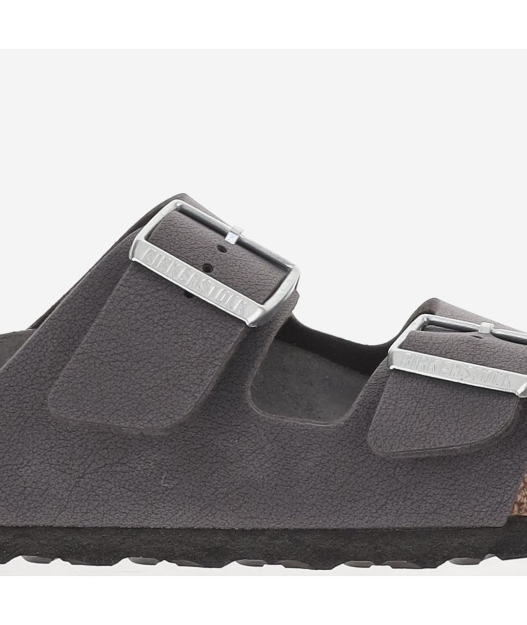 BIRKENSTOCK Серые кожаные шлепанцы, фото 5