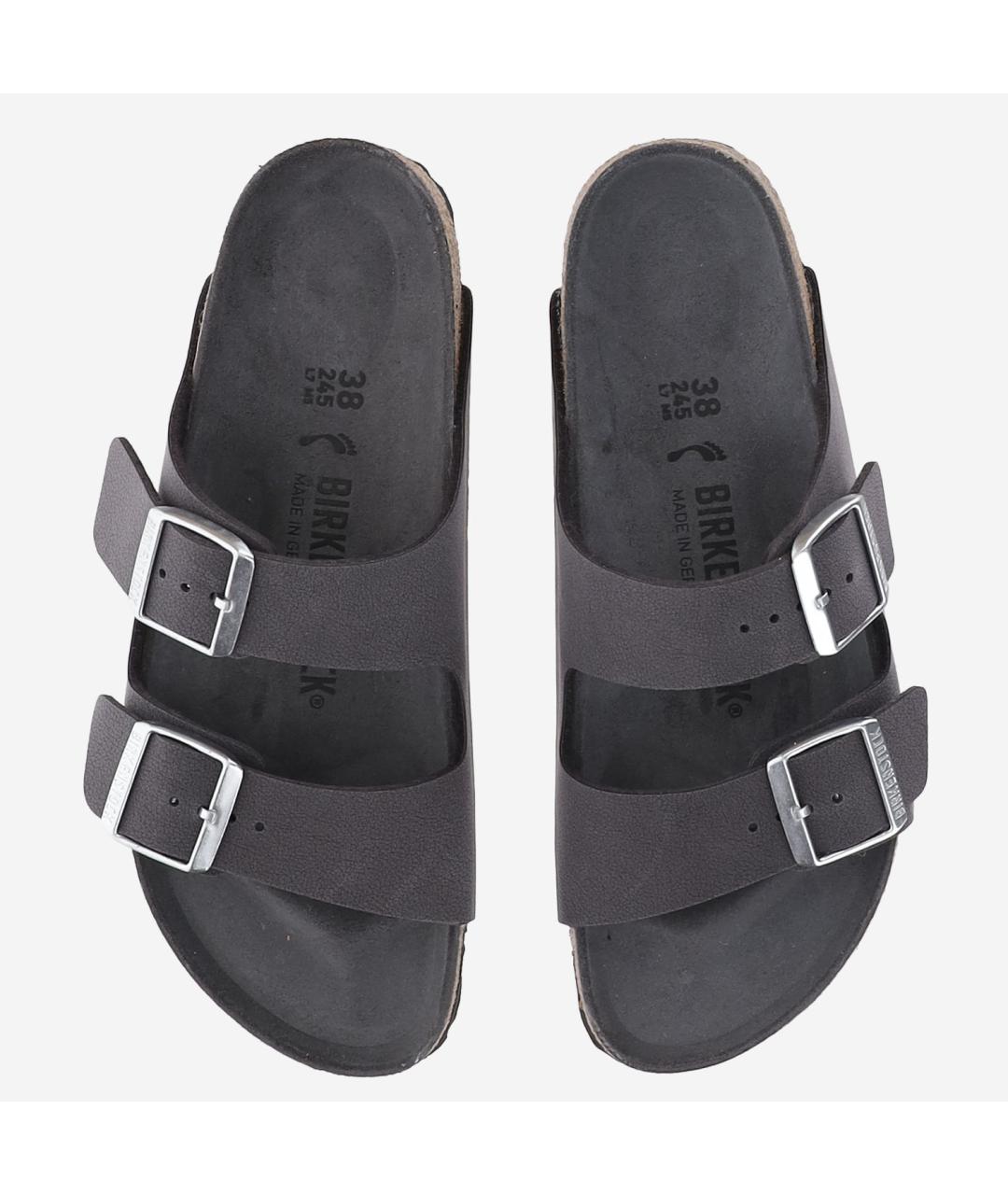 BIRKENSTOCK Серые кожаные шлепанцы, фото 2