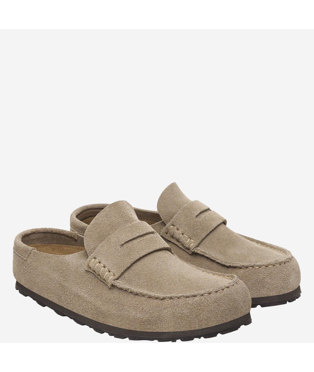 BIRKENSTOCK Бежевые замшевые сабо, фото 3
