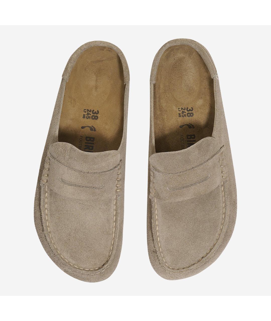 BIRKENSTOCK Бежевые замшевые сабо, фото 2
