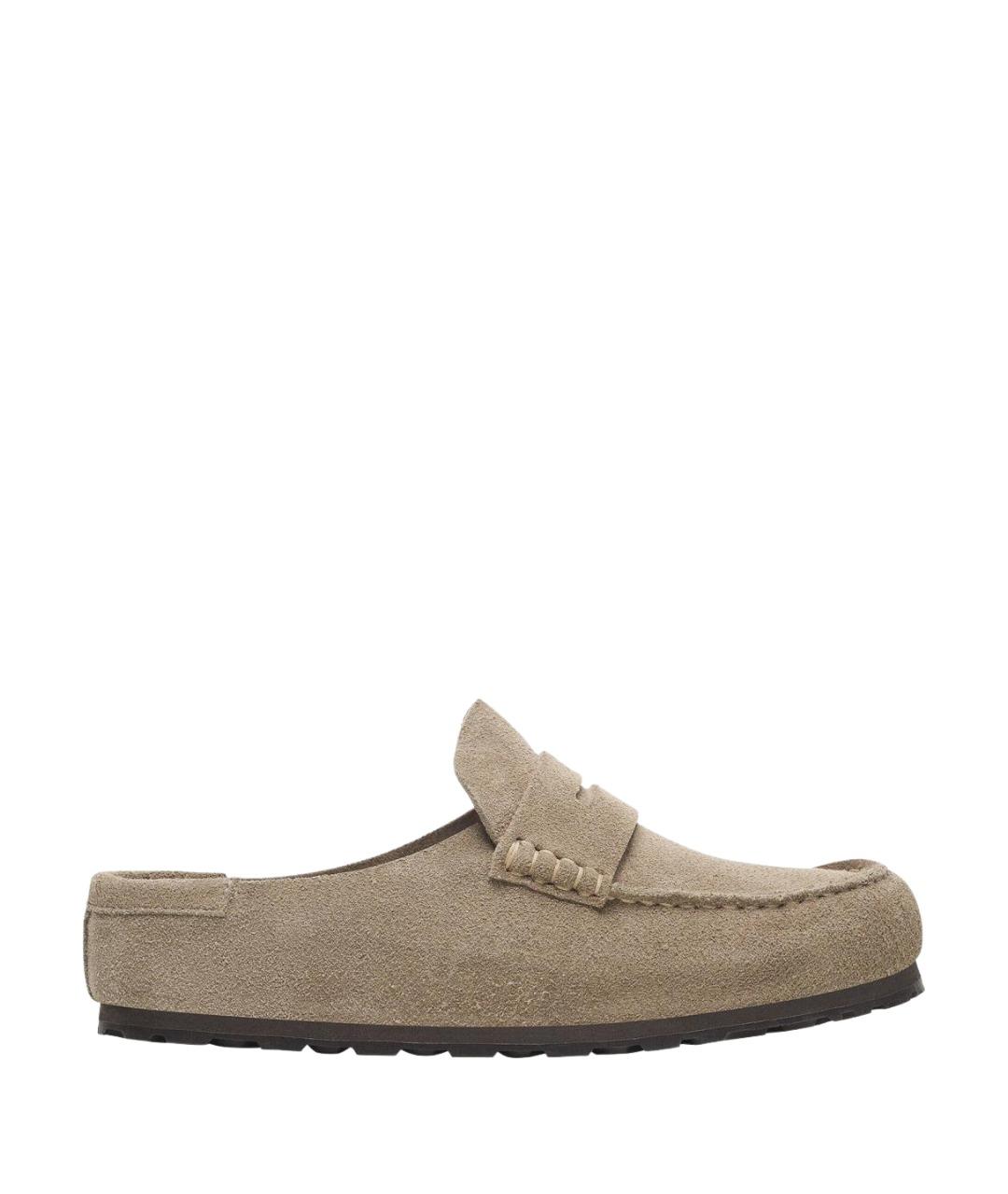 BIRKENSTOCK Бежевые замшевые сабо, фото 1