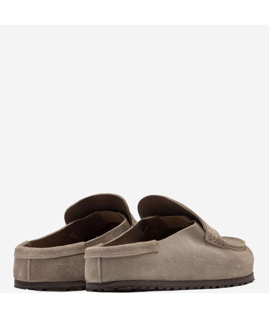 BIRKENSTOCK Бежевые замшевые сабо, фото 4