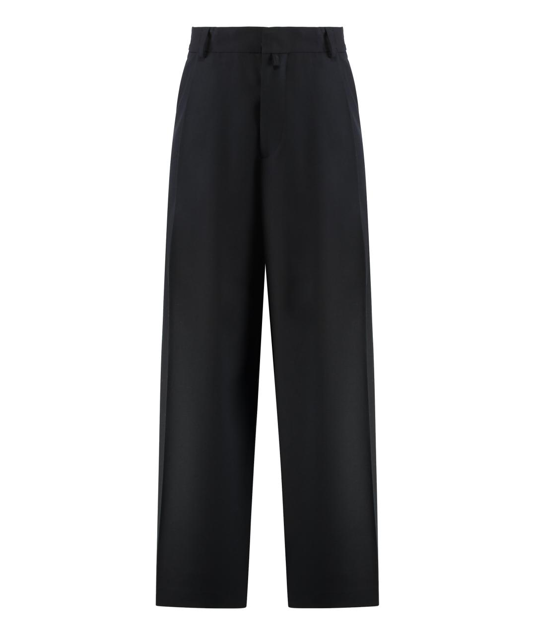 DRIES VAN NOTEN Черные шерстяные повседневные брюки, фото 1