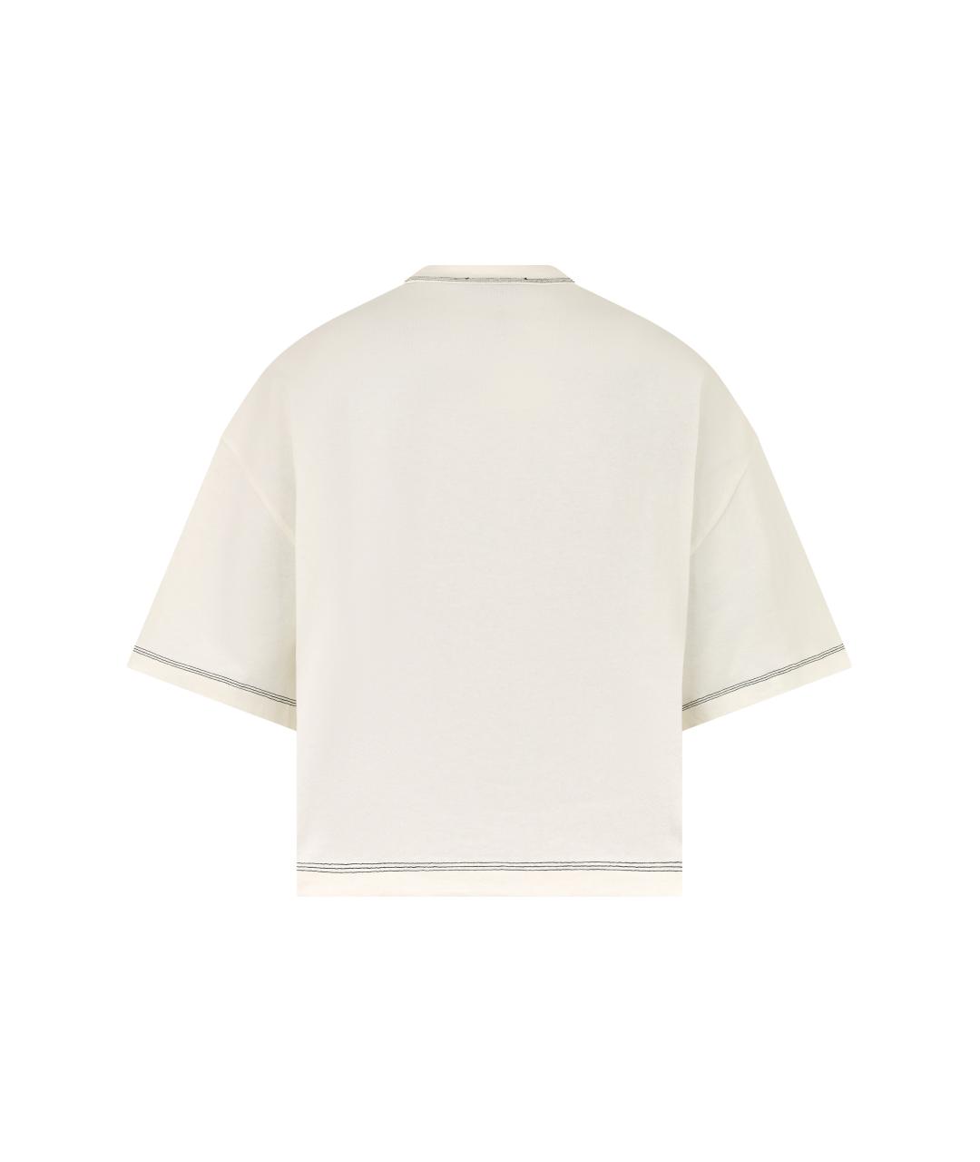 JACQUEMUS Бежевая хлопковая футболка, фото 2
