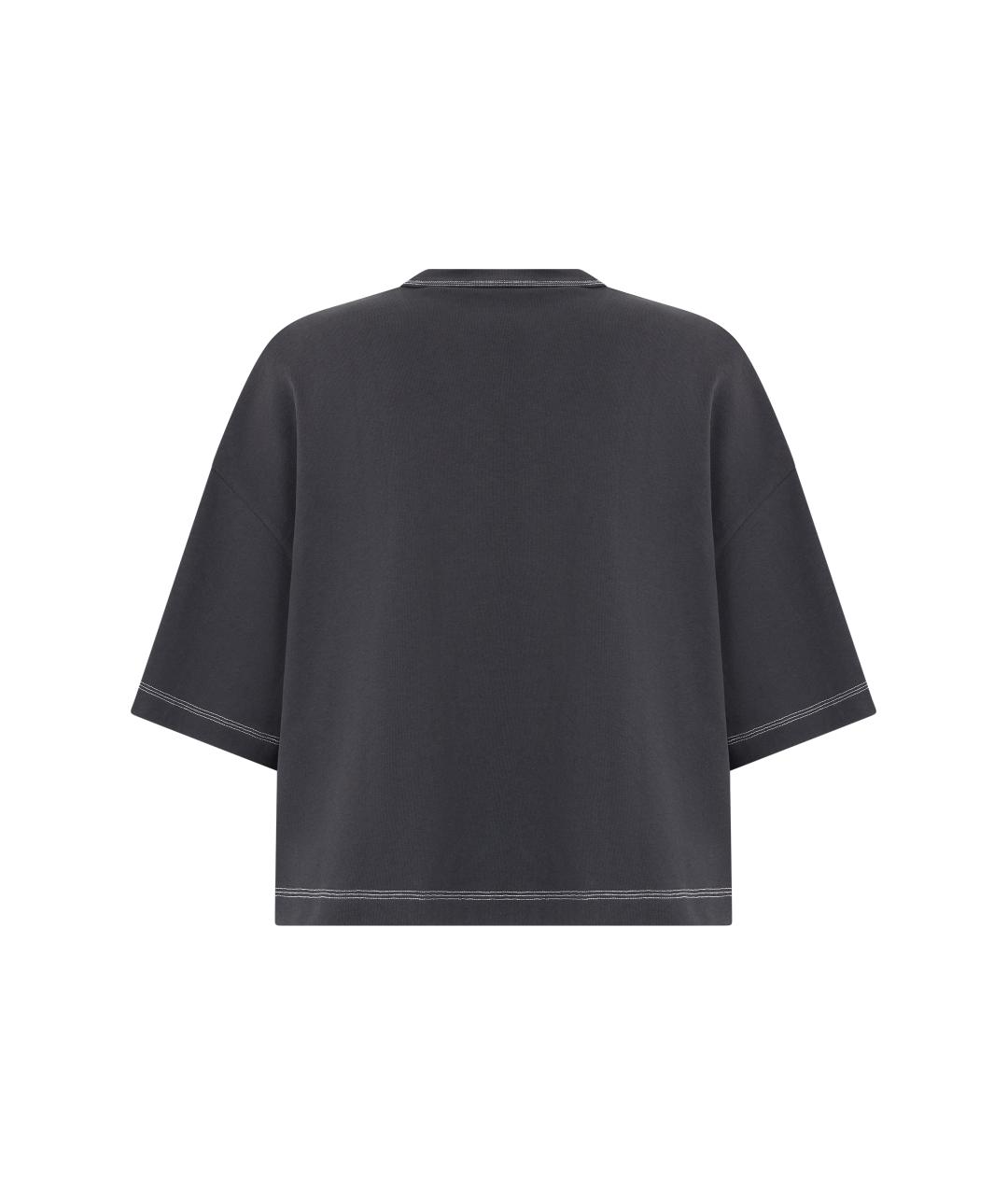 JACQUEMUS Серая хлопковая футболка, фото 2