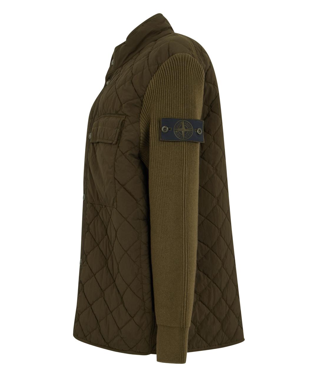 STONE ISLAND Зеленая полиамидовая куртка, фото 3