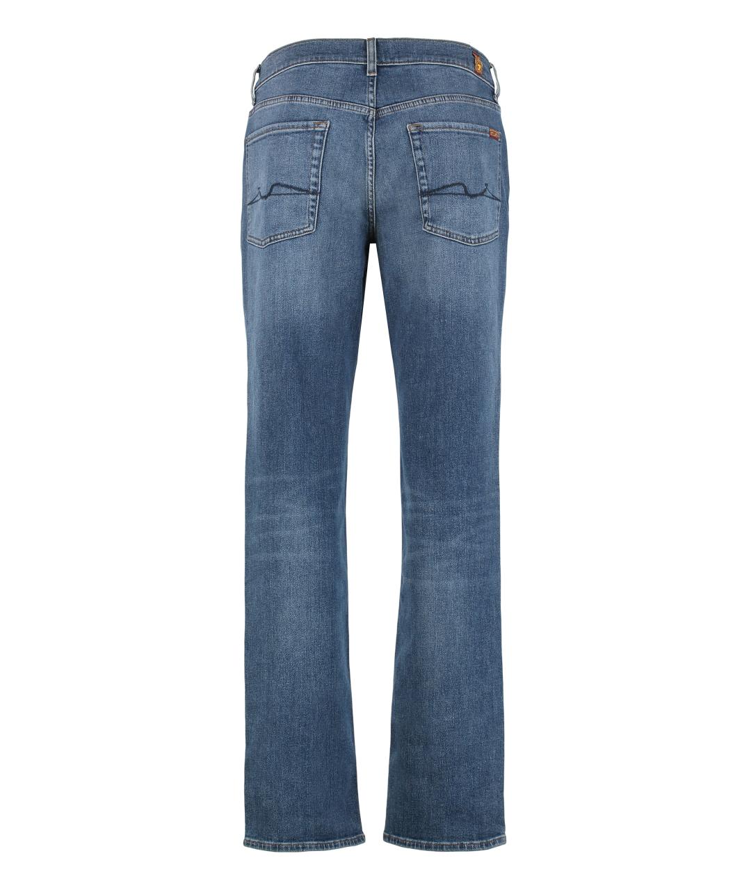 7 FOR ALL MANKIND Синие хлопковые прямые джинсы, фото 2