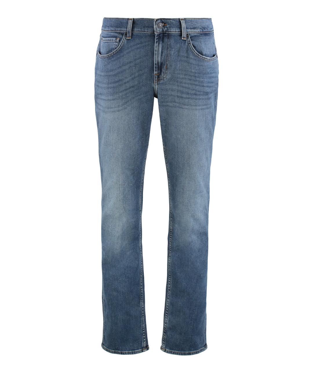 7 FOR ALL MANKIND Синие хлопковые прямые джинсы, фото 1