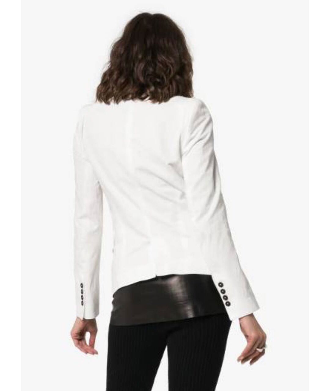ANN DEMEULEMEESTER Белый хлопковый жакет/пиджак, фото 3