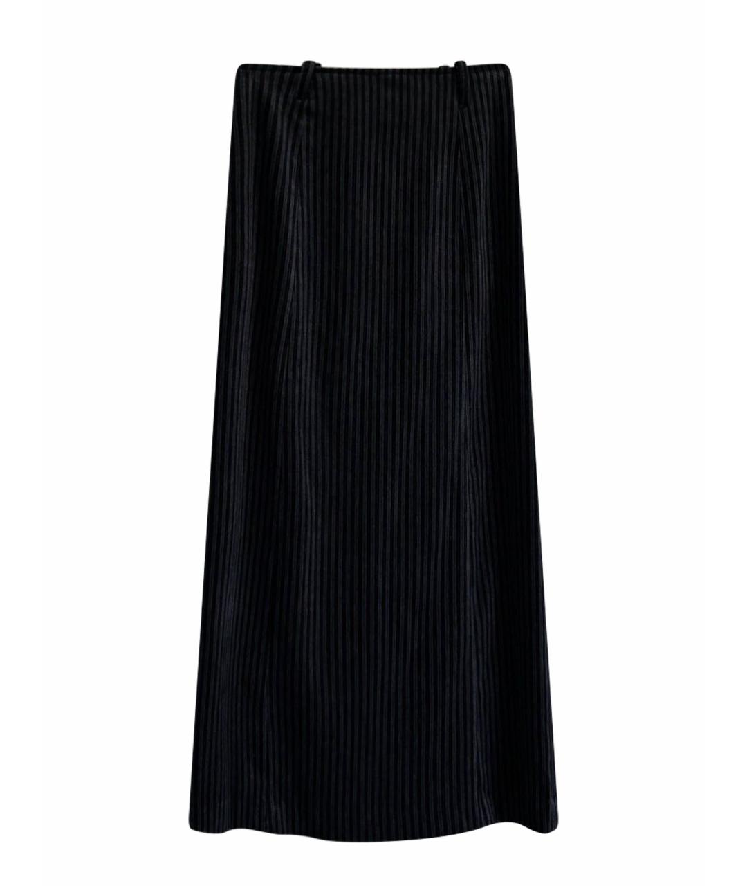 ARMANI JEANS Антрацитовая велюровая юбка миди, фото 1