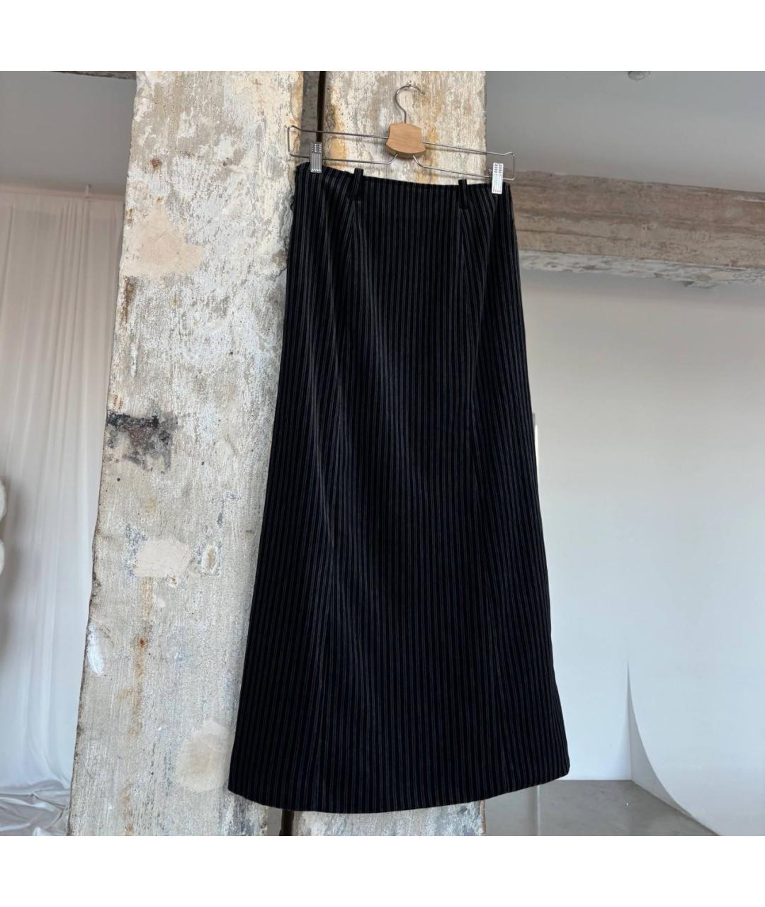 ARMANI JEANS Антрацитовая велюровая юбка миди, фото 6