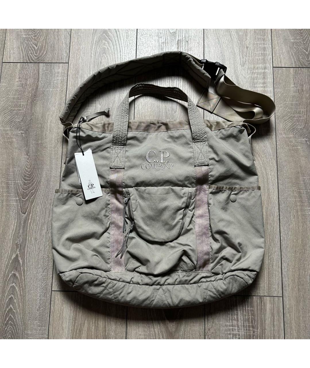 CP COMPANY Бежевая синтетическая сумка тоут, фото 8
