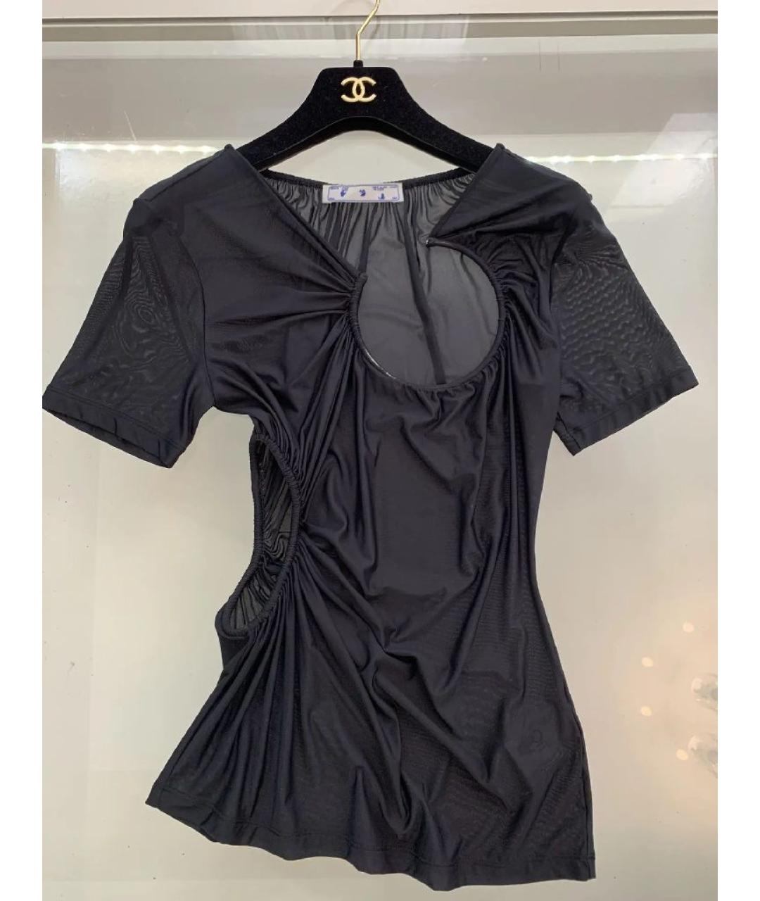 OFF-WHITE Черная полиамидовая футболка, фото 4