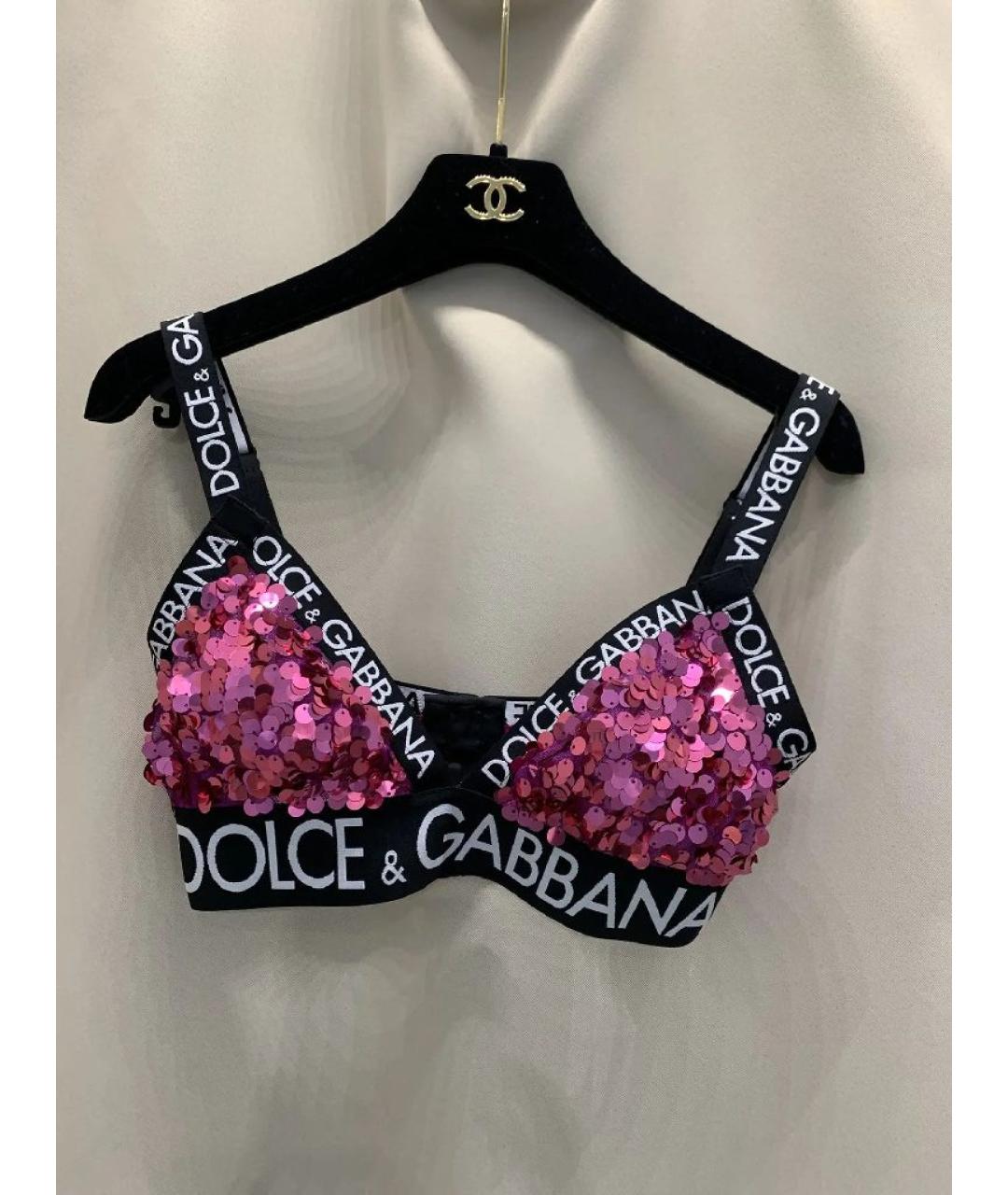DOLCE&GABBANA Фуксия полиэстеровая майка, фото 2