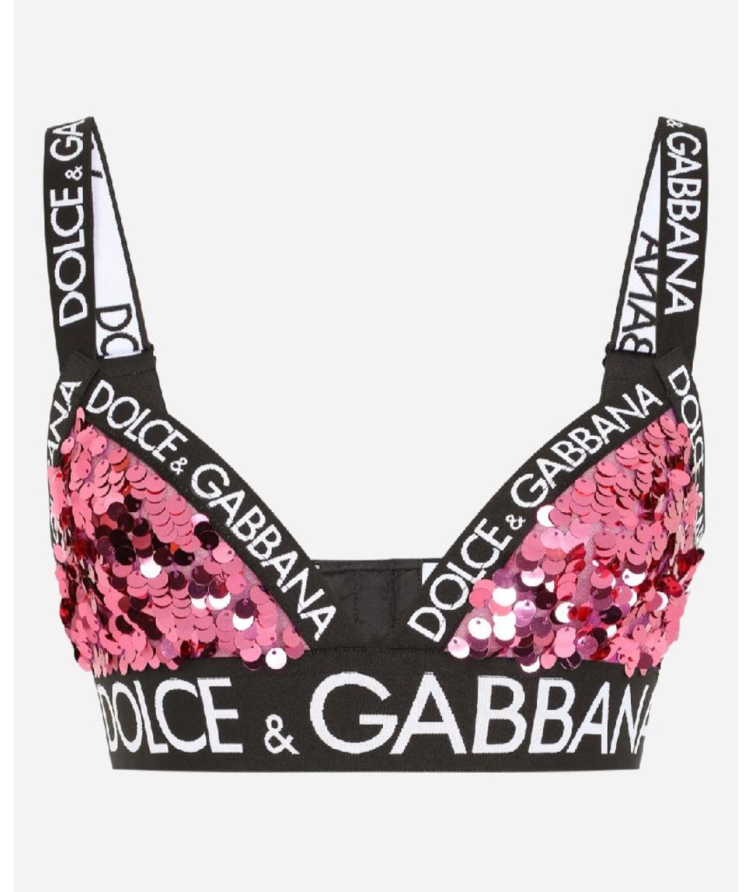 DOLCE&GABBANA Фуксия полиэстеровая майка, фото 9