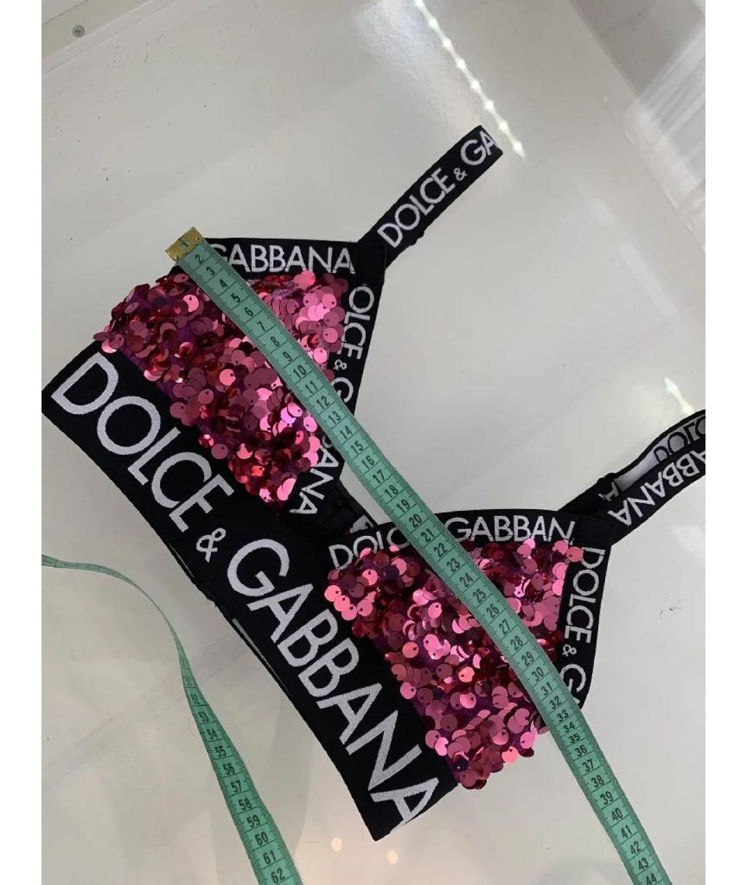 DOLCE&GABBANA Фуксия полиэстеровая майка, фото 7