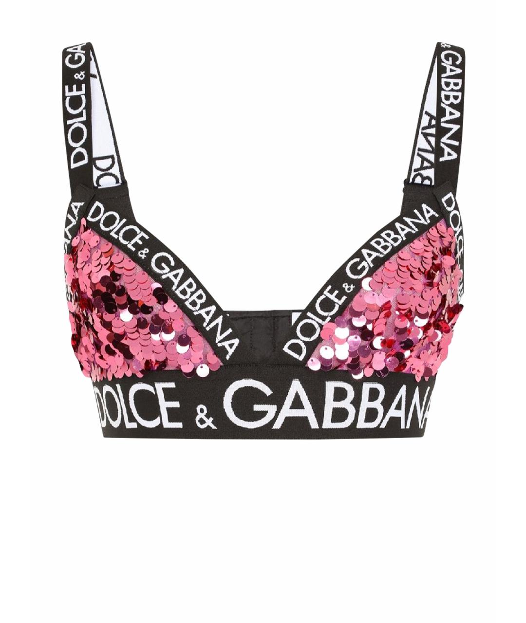 DOLCE&GABBANA Фуксия полиэстеровая майка, фото 1