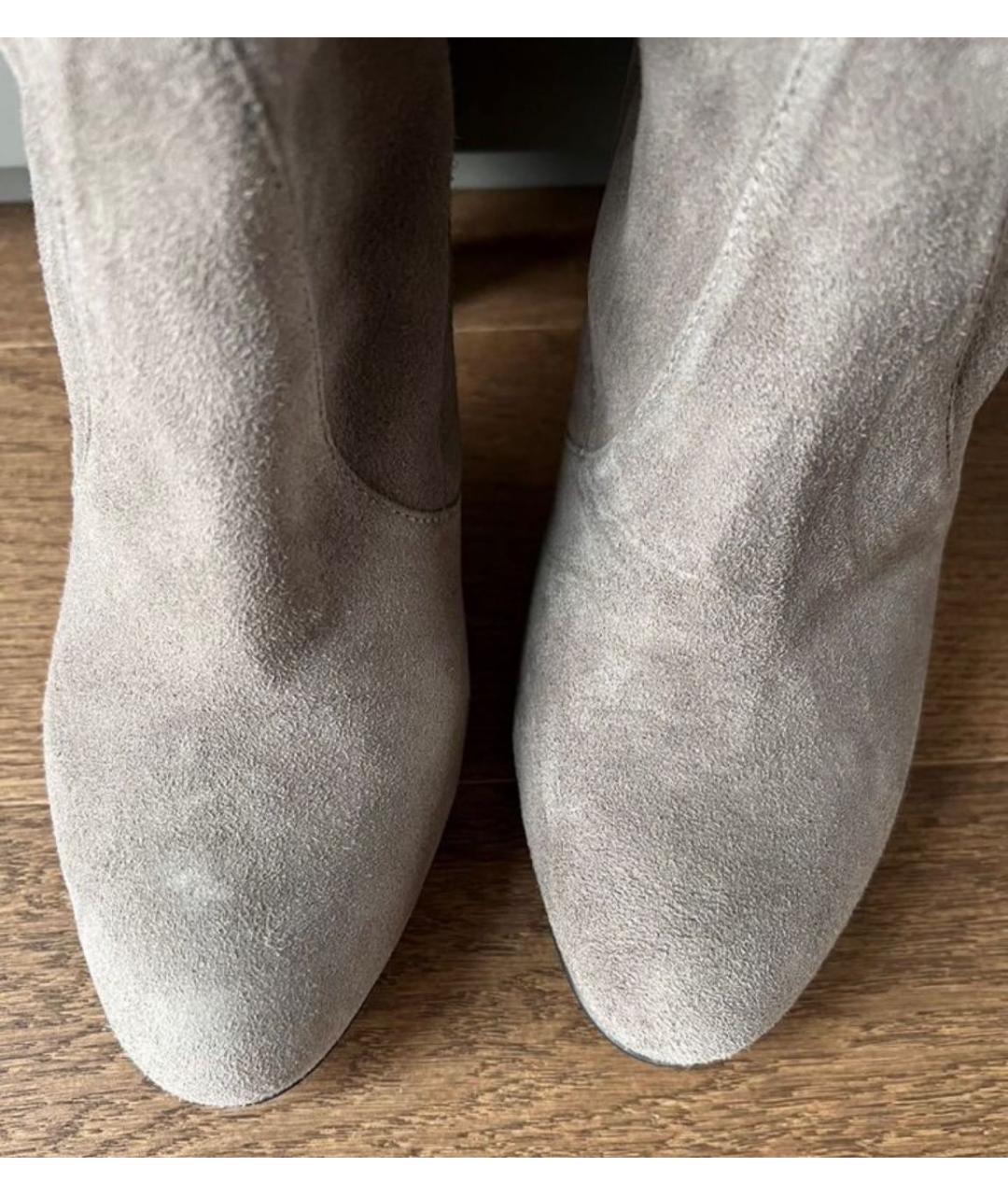 STUART WEITZMAN Бежевые замшевые ботфорты, фото 8