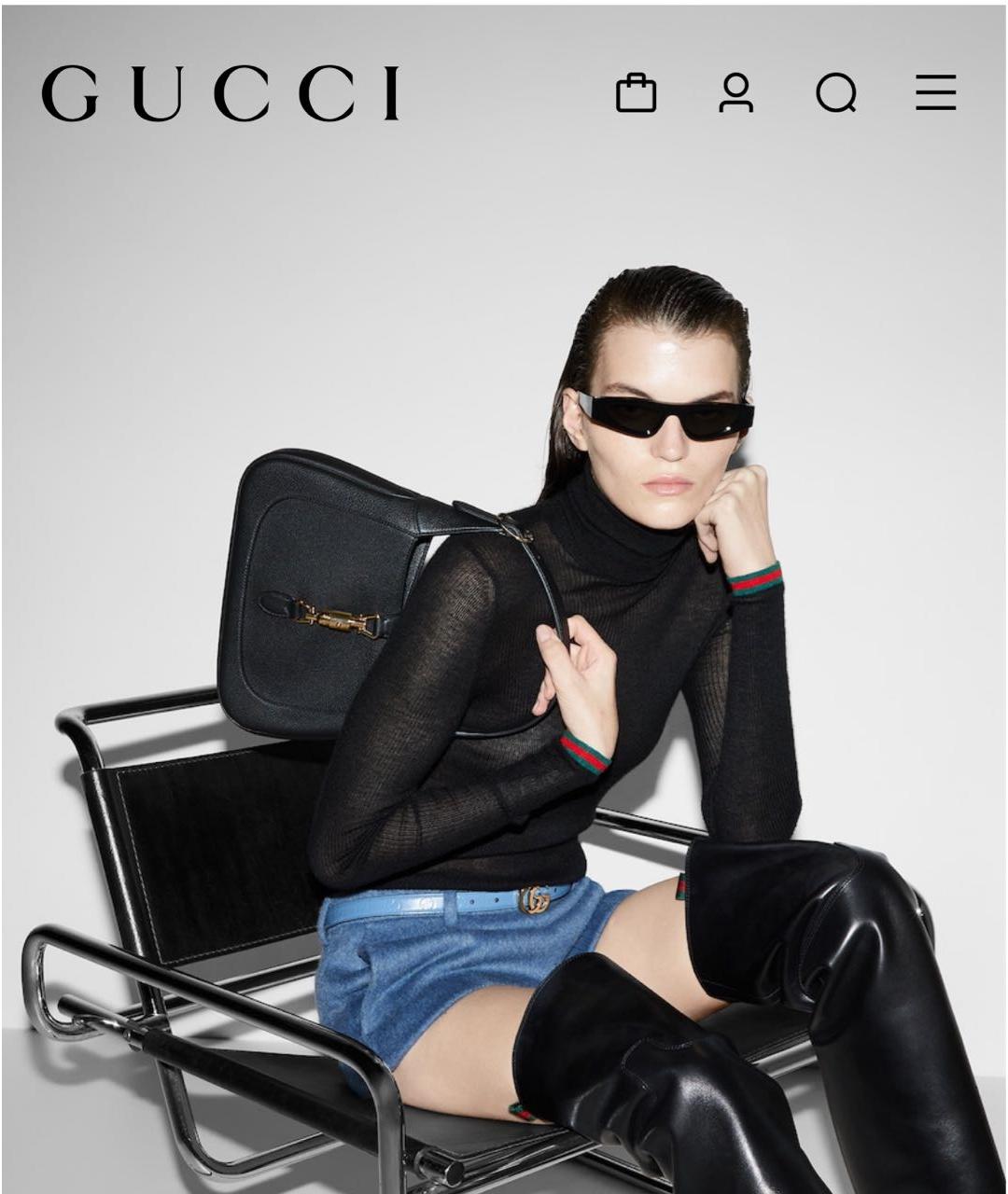 GUCCI Черная кожаная сумка тоут, фото 4