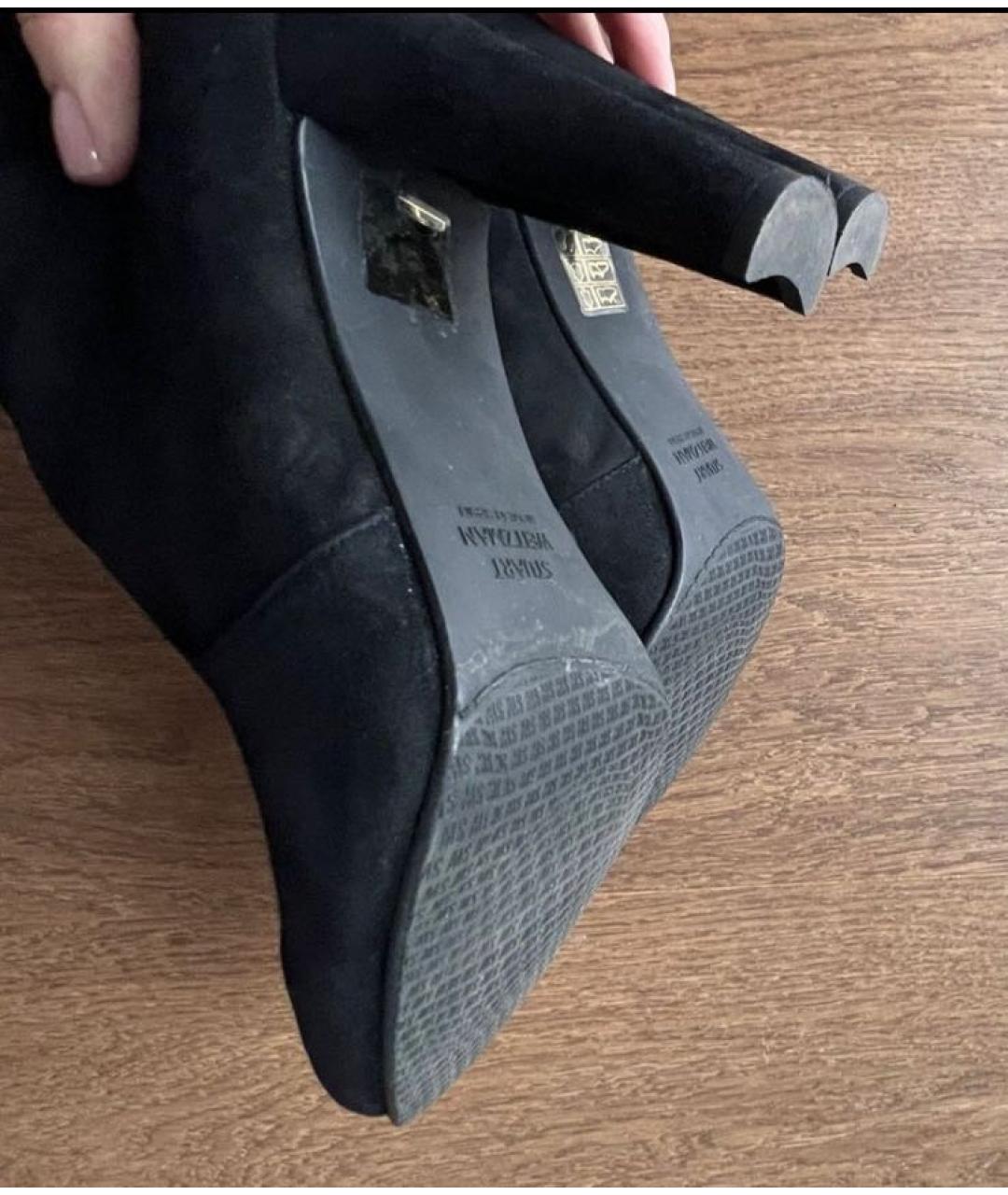 STUART WEITZMAN Черные замшевые ботфорты, фото 3