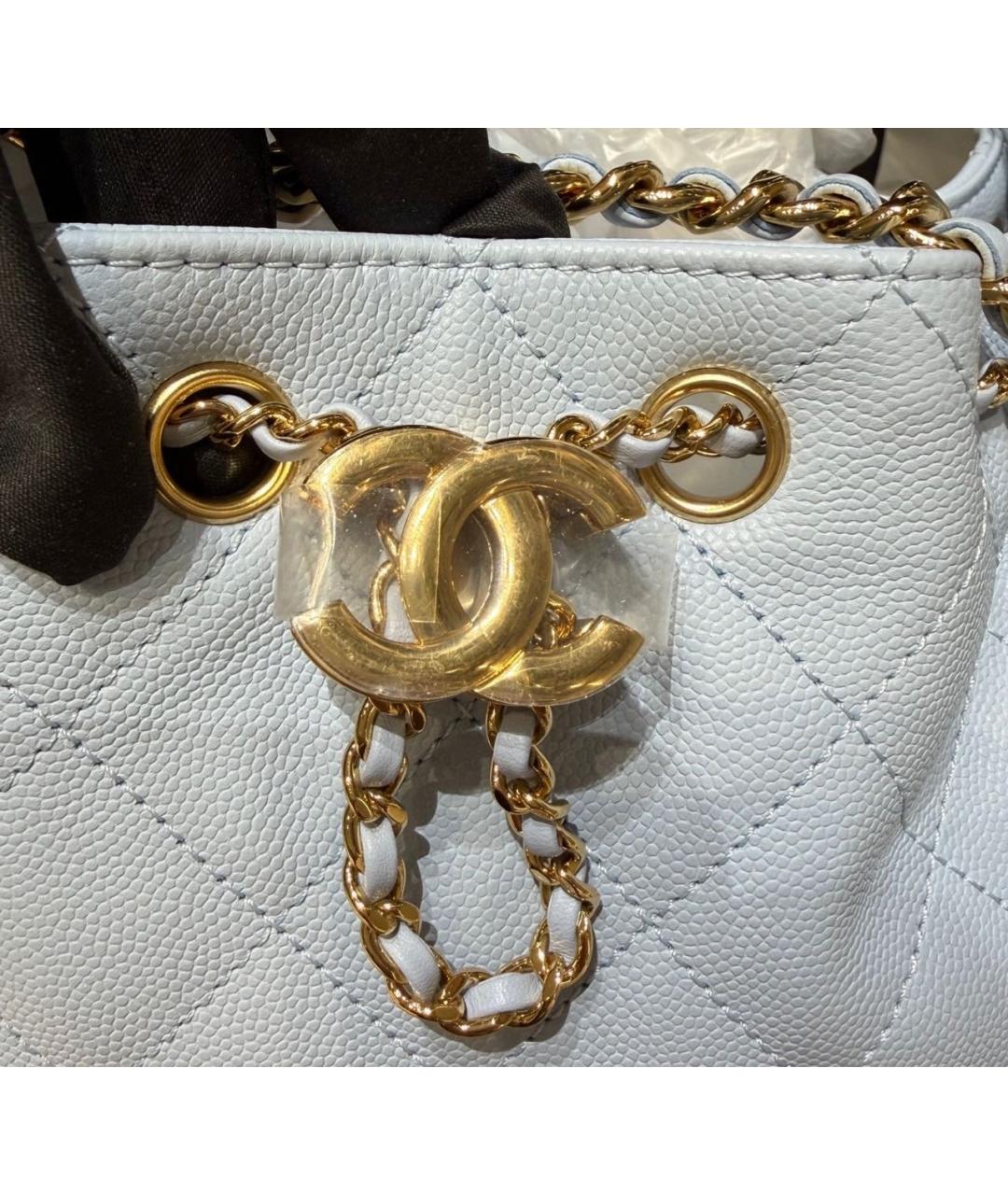CHANEL Голубая кожаная сумка через плечо, фото 4
