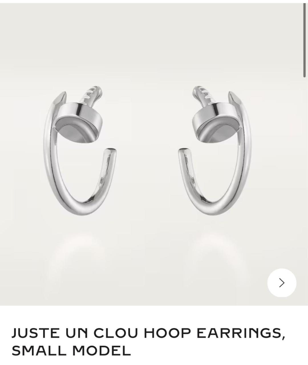 CARTIER Белые серьги из белого золота, фото 5