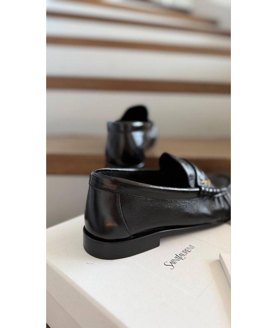 SAINT LAURENT Черные кожаные лоферы, фото 4