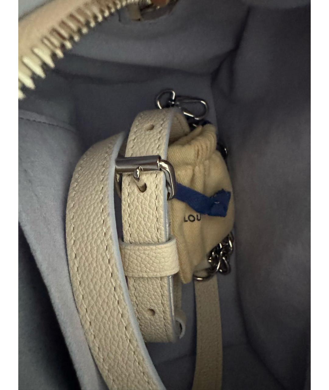 LOUIS VUITTON Белая кожаная сумка с короткими ручками, фото 4