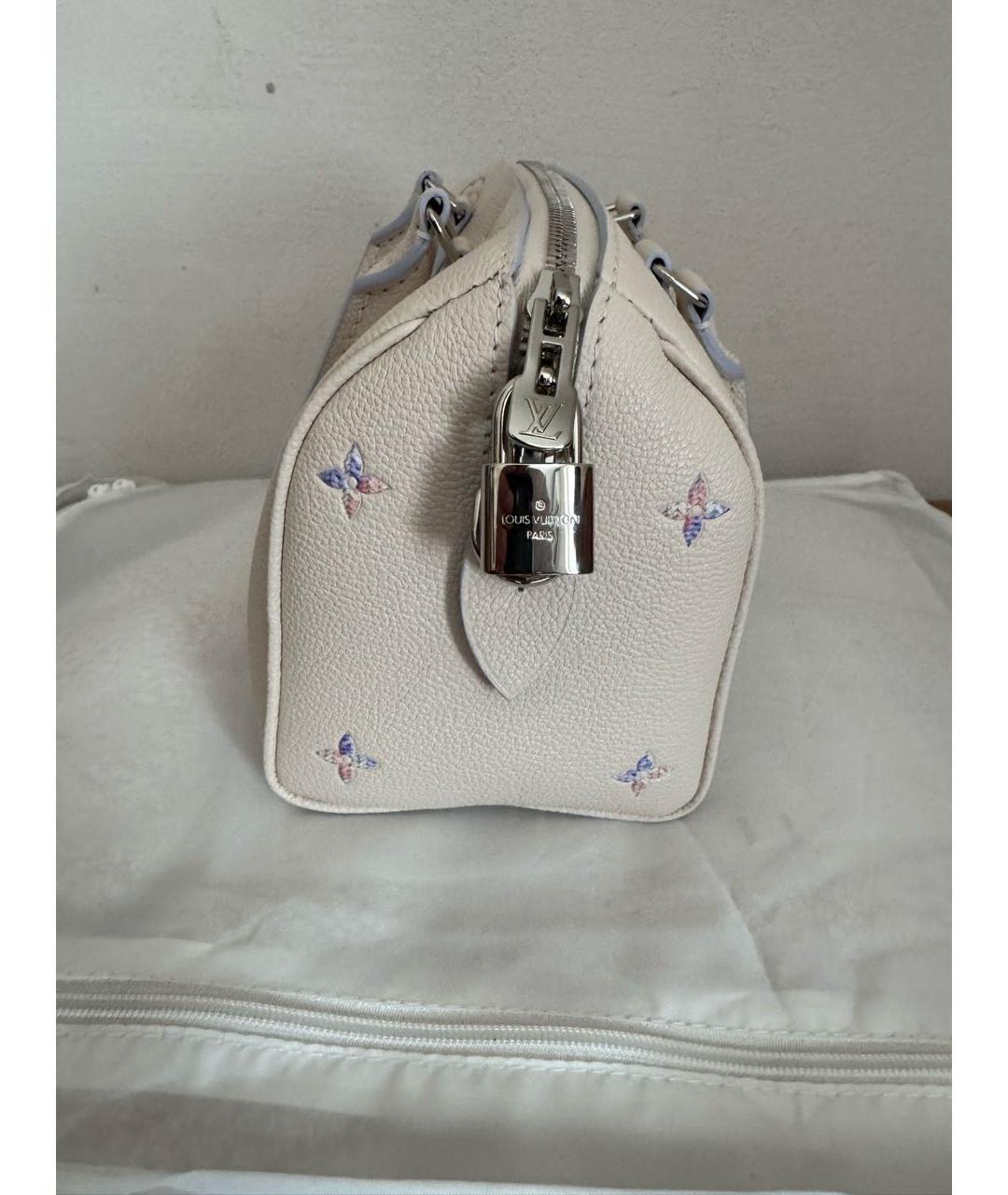 LOUIS VUITTON Белая кожаная сумка с короткими ручками, фото 2