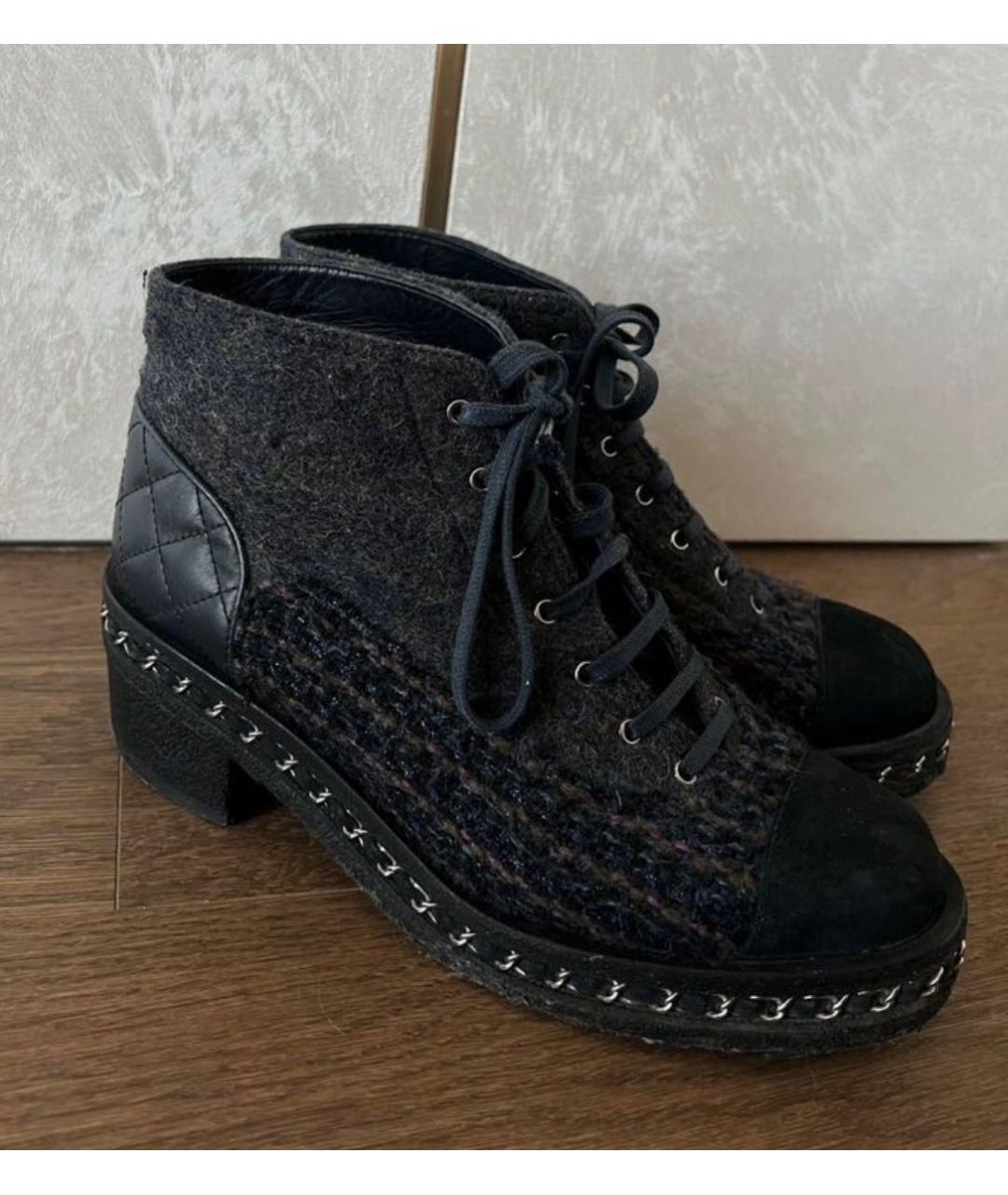 CHANEL Черные ботинки, фото 6